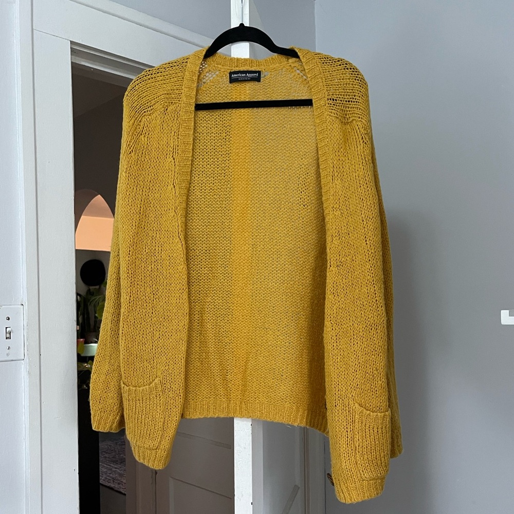 Mustard Yellow American Apparel Knit Cardigan